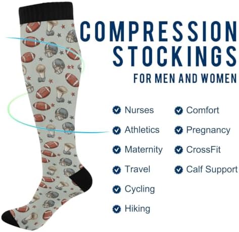 White Baseballs Stitching Compression Sock - Image 5