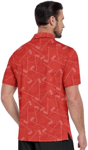 ZITY Men's Golf Shirts Short Sleeve Print Patterns Casual Collared Polo - Image 2