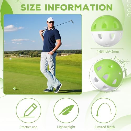 Junkin 50 Pack Practice Golf Balls Limited Flight Plastic Impact Golf Balls - Image 2
