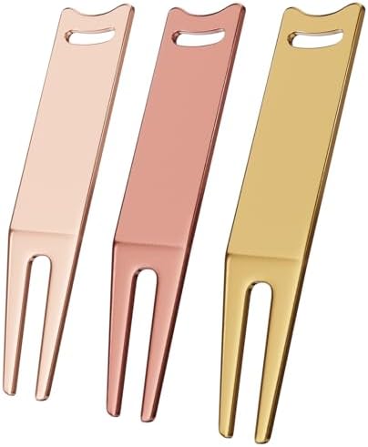 3 Pcs Metal Golf Divot Repair Tool Bending Golf Divot Fork Portable Fairway by Unknown