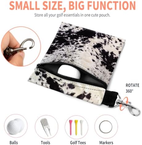 Golf Tee Pouch with Zipper and Metal Clip, Portable Golf Accessory Bag - Image 3