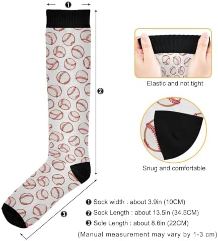 White Baseballs Stitching Compression Sock - Image 4