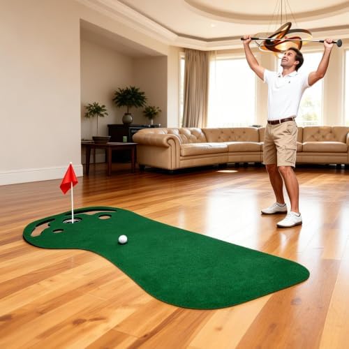 YOUCZON Putting Green Indoor, Golf Putting Mat, Premium Crystal Velvet Surface - Image 6
