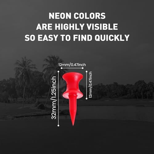 Castle Golf Tees 1 1/4" Short Tee Value 100 Pack, Unbreakable Plastic - Image 2