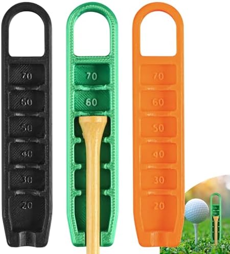 FINGER TEN Golf Tee Height Tool Value 3 Pack, Adjustable Setter Setup Adjuster by FINGERTENSport