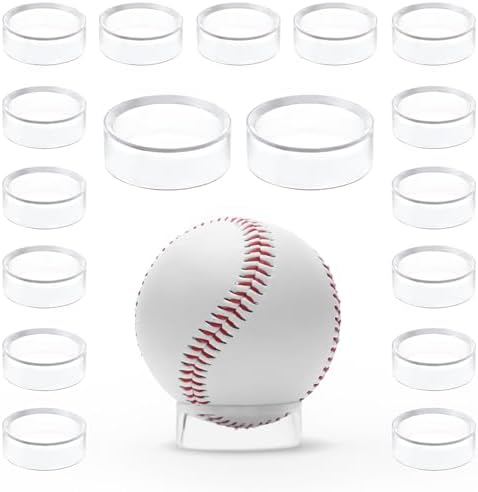 Party Zealot 30 pcs Large Acrylic Clear Baseball Stands 1-5/8" Size Display by PartyZealot