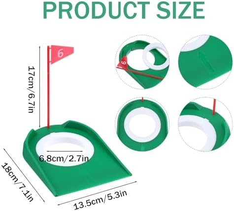 6 Pcs Golf Putting Cup and Flag Plastic Golf Hole Training Aids Training Putters - Image 2