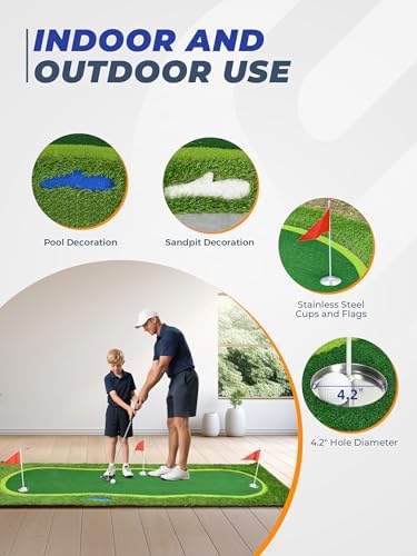 Golf Putting Green, Large Practice Putting Mat - Image 4