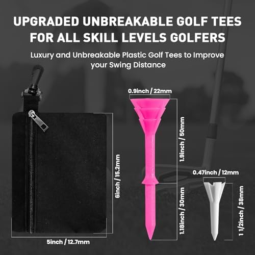 FINGER TEN Golf Tees Plastic Unbreakable 30 Tees 3 1/4 Inch and 20 More Short - Image 2