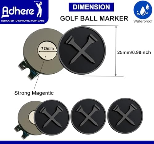 Adhere Golf Ball Markers with Strong Magnetic Hat Clip - Image 2