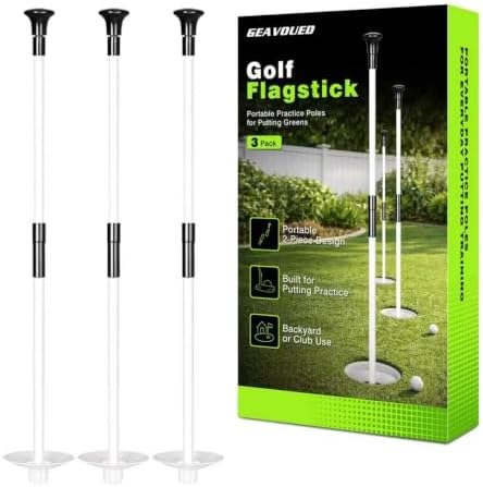 3FT Golf Flagstick for Backyard Practice Putting Green, Detachable Flag Pole by Unknown