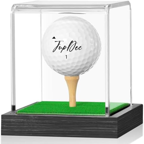 JupDec Golf Ball Display Case Clear Acrylic Memorabilia Stand Cube Holder by JupDec