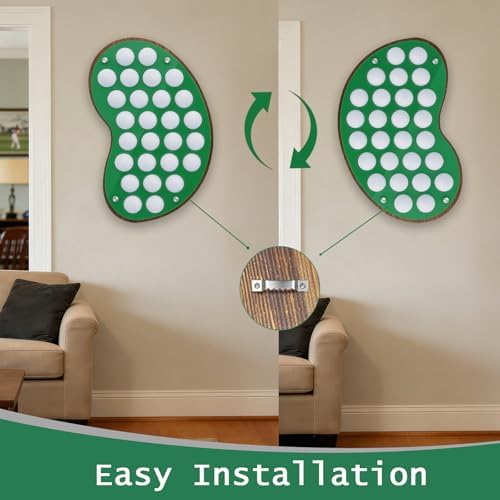 27 Balls Solid Wood Golf Ball Display Wall Mount - Image 4