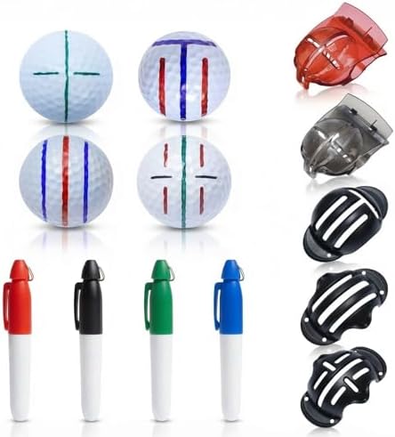 9 Pack Golf Ball Line Marker Tool Set, Golf Ball Alignment Stencil Kit by Unknown