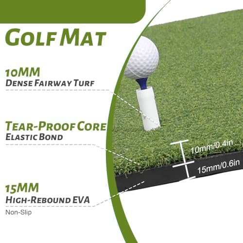 Golf Practice Mat–Indoor/Outdoor Putting Green & Hitting, 5x5/5x10/5x12 ft - Image 3