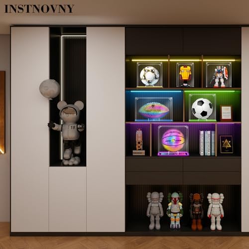 Football Display Case with RGB LED, Removable Built-in Football Display Stand - Image 5