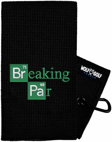 Wolf Breaking Par Embroidered Funny Towel by WOLFGOLFTOWELS