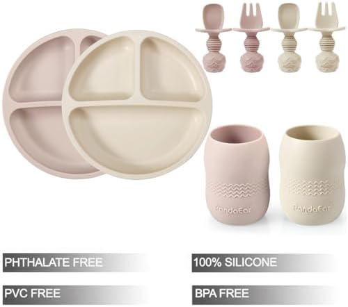 PandaEar Silicone Baby Feeding Set, 2 Pack - Image 2
