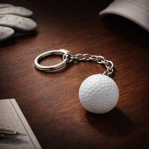 kcrygogo Real Golf Ball With Keychain Bag Pendant Decorations White Golf Ball - Image 7