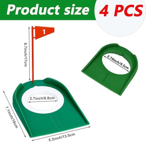LOOEEL 4 PCS Golf Putting Cup Golf Hole Training, Suitable - Image 3