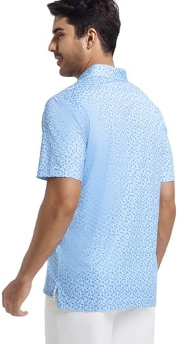Alex Vando Mens Golf Shirt Moisture Wicking Classic Print Golf Shirts - Image 4
