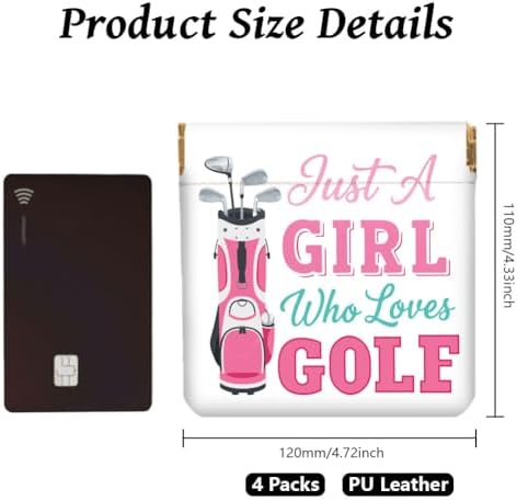 Peacoblue Golf Coin Purse, PU Leather Squeeze Pouch 4PCS - Image 2