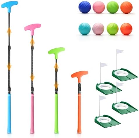 Mini Golf Set - 4 Adjustable Golf Putters, Putt Putt Golf Set - Kids Clubs by Unknown