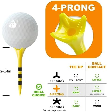 Durable Plastic Golf Tees, 100/50 Pack, Designed to Reduce Friction and Side - Image 3