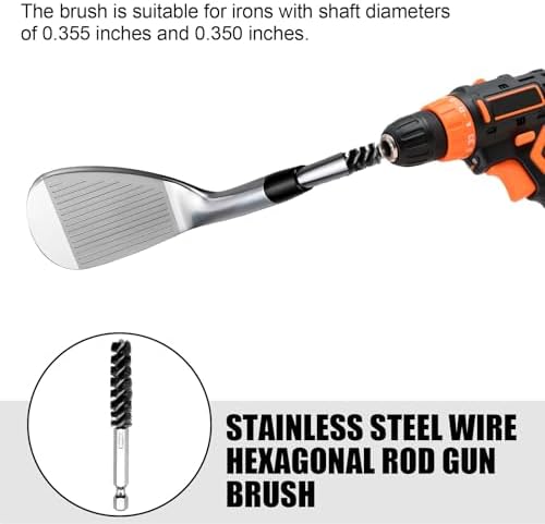 Golf Club Cleaning Brush with Ferrules Tool, Dual Head Stainless Steel Shaft - Image 6
