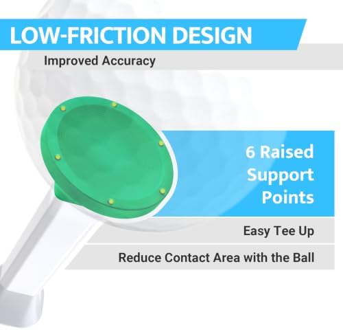 Soft Rubber Head Golf Tees 3-1/4'', 15 Pack Step Golf Tees, Fixed Height - Image 4