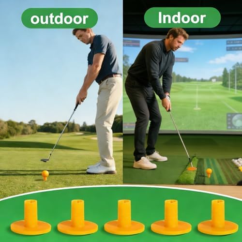 Rubber Golf Tees for Mats Adjustable Height Golf Simulator Tees, Indoor Outdoor - Image 3