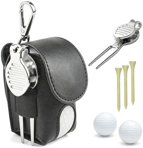 Portable Leather Golf Pouch Golf Accessory Set by Unknown