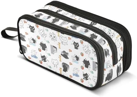 ZAZYXTJ Cute Cat Large Capacity Pencil Case 3 Compartment Pen Pouch Storage by ZAZYXTJ