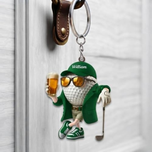 LASFOUR Personalized Golf Player Keychain, Golf Ball Gift - Image 5