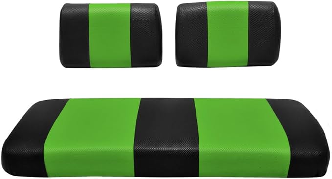 Seat Cover Replacement for Yamaha G-2/G-9 Golf Cart - Front Bench Seat - Premium Marine Vinyl -5 Panel Stitching - Staple On Installation - Two-Tone Golf Cart Seat Covers (Black & Lime Green)
