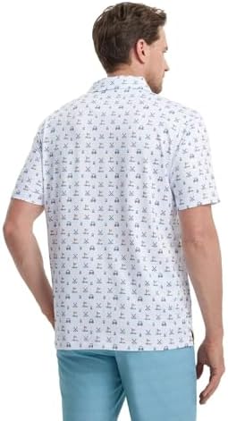 M MAELREG Mens Golf Shirt Short Sleeve Dry Fit Print Moisture Wicking - Image 5