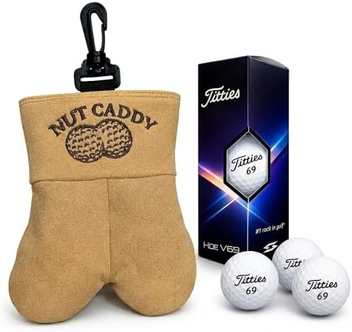 Funny Nut Caddy Blue 69 Golf Ball Holder by ScaleWearDesign
