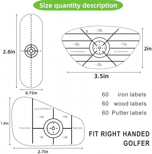 Lihengkong Golf Impact Tape Labels 180 PCS Golf Impact Stickers - Image 2