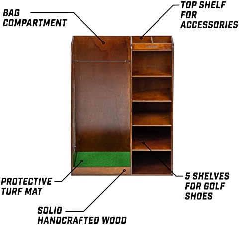 GoSports Premium Wooden Golf Bag Organizer and Storage Rack - Image 3