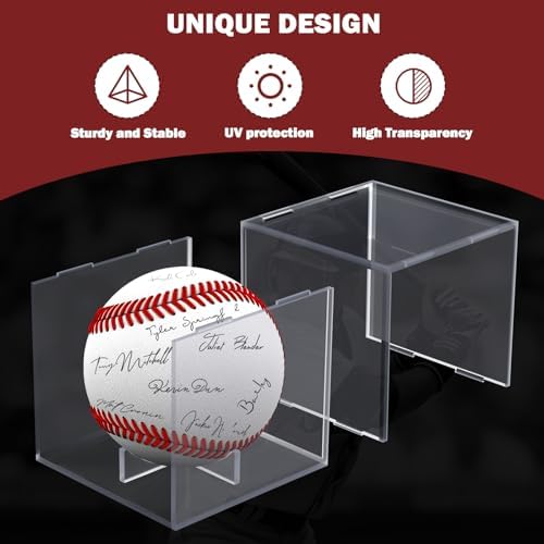 Leffis 2 Pack Baseball Display Case, Acrylic Baseball Holder Display Box - Image 4