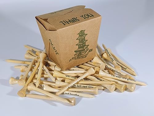 | Pack of 50 Bamboo 2 3/4" Golf Tees | Each Golf Tee Printed - Image 2