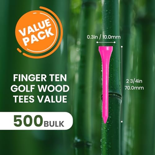 FINGER TEN Golf Tees Wood Bulk - Image 2