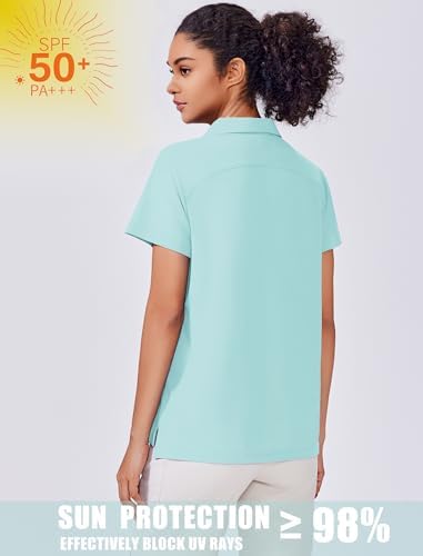 PINSPARK Women's Golf Shirt UPF 50+ Polo Shirts Short Sleeve Tennis Tops - Image 5