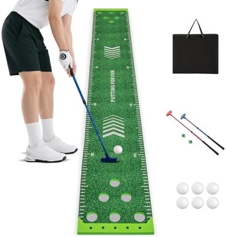 Goplus Putting Green Mat, Portable Golf Game Set by Goplus