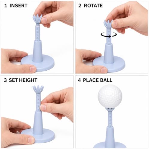 3 Pack Rotating Golf Tee for Mats, Height Adjustable 2.09 to 2.87 Inch - Image 7