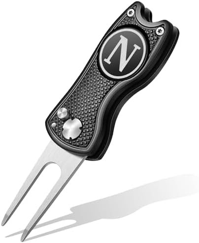 Golf Divot Repair Tool with Letter Ball Marker Custom Monogrammed Initial Green by Sonwyoung