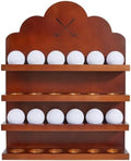 BENECREAT Wood Golf Ball Display Holder, 24 Balls Wall Mounted Golf Rack by BENECREAT