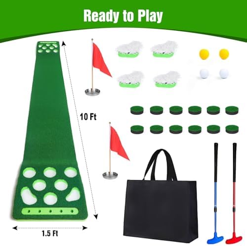 Golf Putting Game Set, Putting Green Mat - Image 5