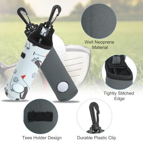 PATIKIL Golf Ball Carry Bag, Golf Tee Holder Pouch Portable Neoprene Golf Ball - Image 3