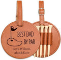 EDSG Personalized Leather Golf Tee Holder Bag Tag by EDSG